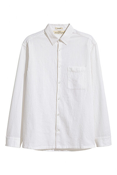 Рубашка лляна для чоловіка H&M L. O. G. G 0459120-5 білий