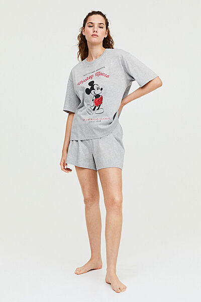 Піжамні шорти бавовняні трикотажні для жінки H&M 0996832-018 сірий
