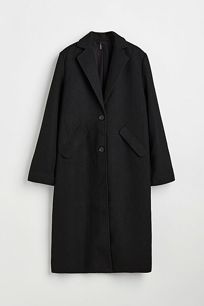 Пальто довжиною до ікри для жінки H&M 1085569-001 чорний