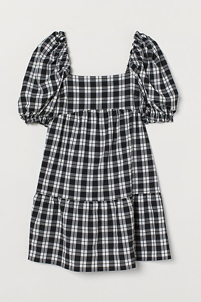 Плаття ампірного силуету для жінки H&M Divided 0903868-001 чорно-білий