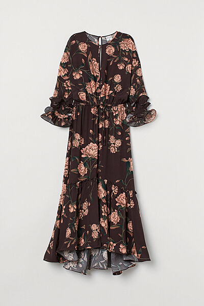 Плаття з крепової тканини для жінки H&M 0832095-001 коричневий