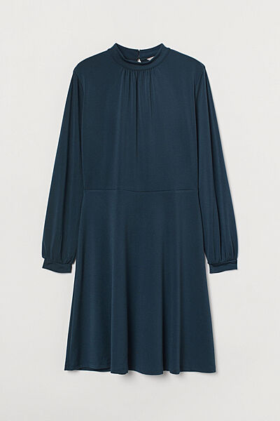 Сукня плаття з вирізом ззаду для жінки H&M 0912095-006 темно-синій