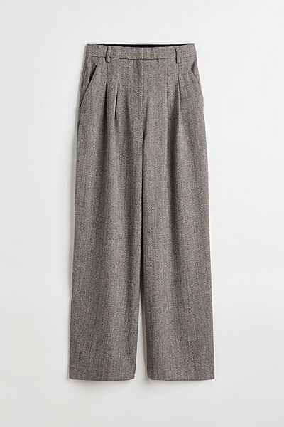 Штани Regular Fit широкі прямі для жінки H&M 1090271-008 сірий