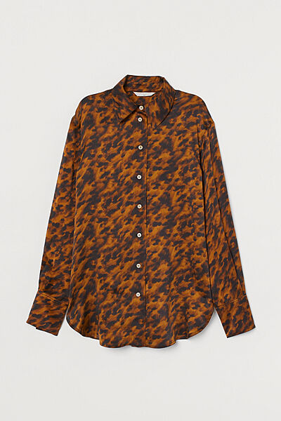 Блузка з шовку для жінки H&M 0787785-008 коричневий