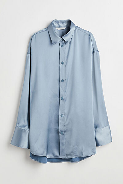Блузка оверсайз для жінки H&M 1107685-003 блакитний