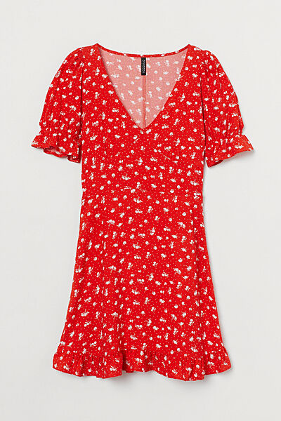 Плаття з віскозою для жінки H&M Divided 0829145-013 червоний