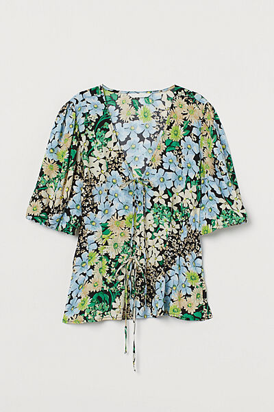 Блузка віскозна для жінки H&M 0859148-001 Різнобарвний