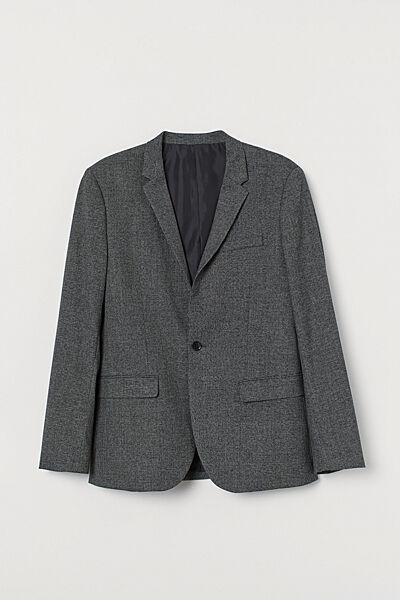 Піджак приталеного крою для чоловіка H&M 0803256-001 сірий