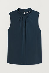 Топ з коміром-стійкою для жінки H&M 0884174-002 зелений