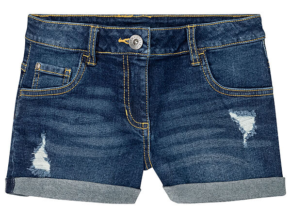 Шорти джинсові з відворотами для дівчинки Pepperts LIDL 371887 темно-синій