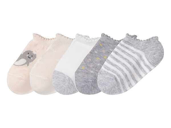 Шкарпетки 5 пар для дівчинки Lupilu LIDL 372235 біло-сірий