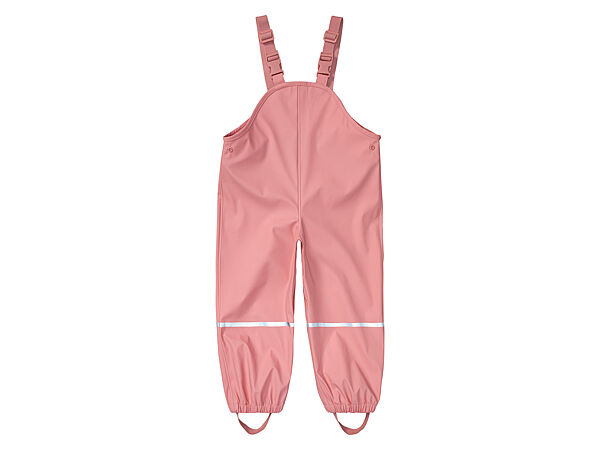 Напівкомбінезон-дощовик водонепроникний на регульованих підтяжках для дівчинки Lupilu 3M Scotchlite 499093 рожевий