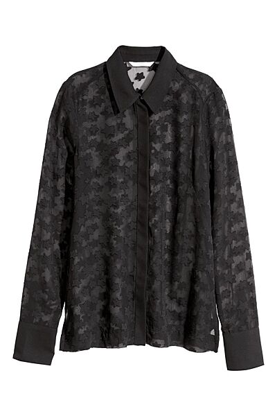 Блузка легка напівпрозора для жінки H&M 0548482-003 чорний