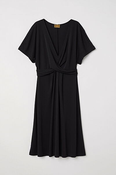 Сукня плаття з V подібним вирізом для жінки H&M 0642960-001 чорний