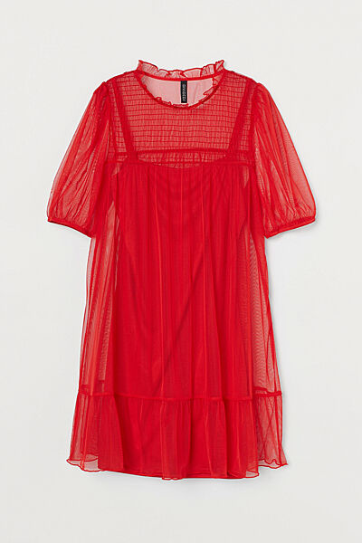 Сукня плаття з рюшами для жінки H&M Divided 0928352-002 червоний