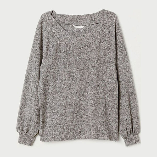 Джемпер вільного крою для жінки H&M 0666638-8 сірий