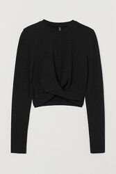 Топ з блискучого трикотажу для жінки H&M Divided 0930478-002 чорний