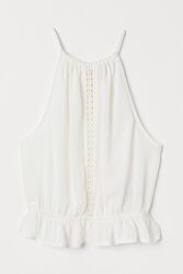 Топ із жатої тканини для жінки H&M Divided 0723173-001 молочний
