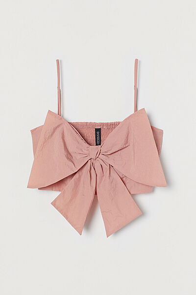 Топ з бантом для жінки H&M Divided 0944668-002 рожевий