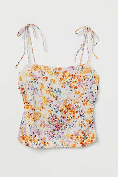 Топ лляний для жінки H&M 0972712-007 Різнобарвний