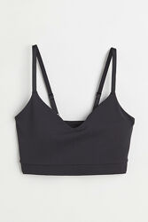 Спортивний топ зі знімними вкладками для жінки H&M 1014480-001 чорний