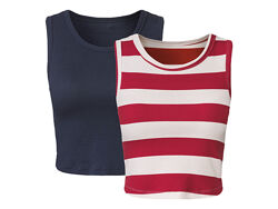 Топ кроп в рубчик набір 2 шт. для жінки Esmara LYCRA 442561 Різнобарвний