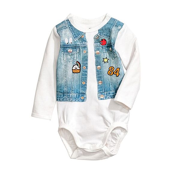 Боді з довгими рукавами для хлопчика H&M 0584112002 білий