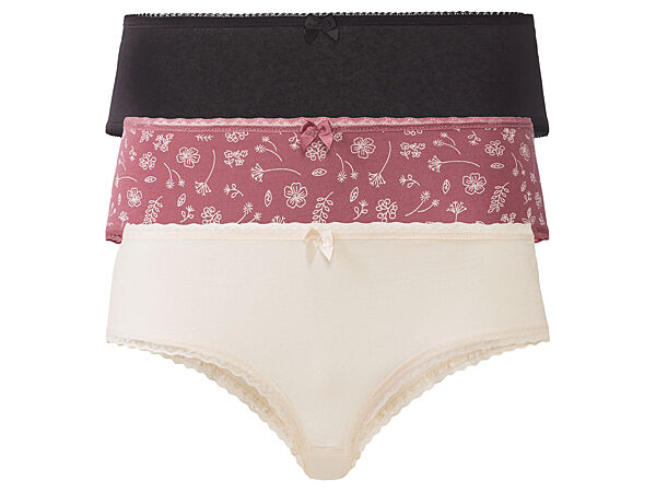 Трусики-хіпстери з мереживом набір 3 шт. для жінки Esmara LYCRA 381767 Різнобарвний