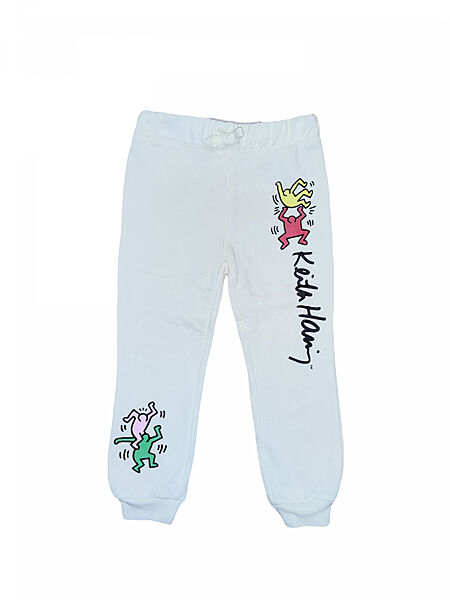 Спортивні штани джоггери з начосом для дівчинки H&M Keith Haring 1153241-001 молочний