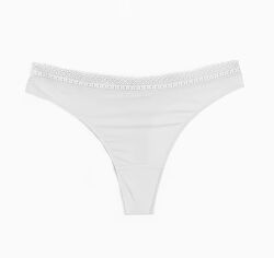 Трусики-стринги з мікрофібри з мереживом для жінки H&M 1155843-002 сірий