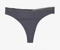 Трусики-стринги з мікрофібри з мереживом для жінки H&M 1155843-002 темно-синій