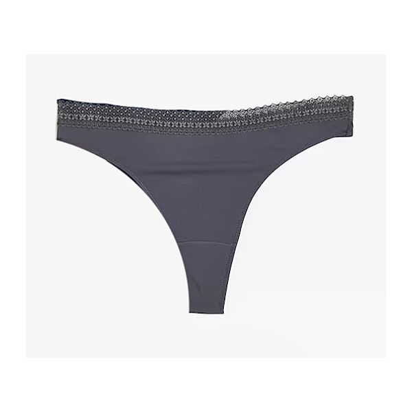 Трусики-стринги з мікрофібри з мереживом для жінки H&M 1155843-002 темно-синій