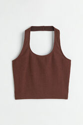 Топ в рубчик для жінки H&M Divided 1062681-005 коричневий
