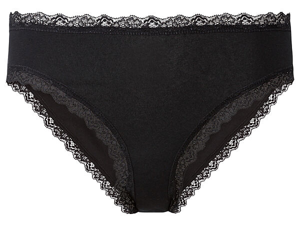 Трусики-сліп бавовняні з мереживом для жінки Esmara LYCRA 497165 чорний
