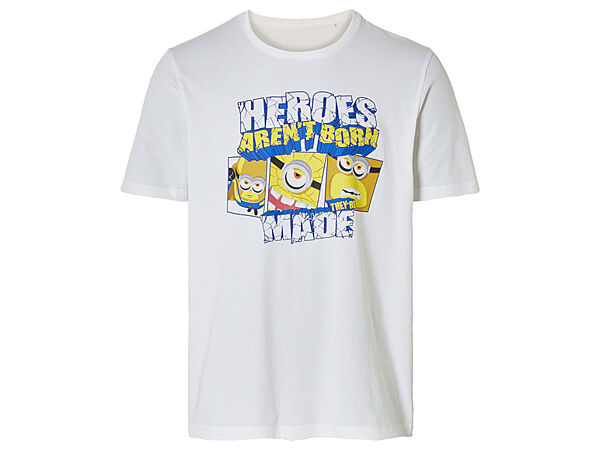 Футболка бавовняна з принтом для чоловіка Disney Minions 450521 білий