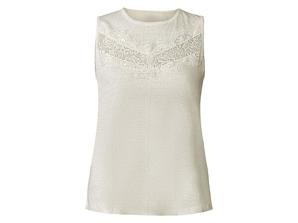 Топ із суміші льону та віскози для жінки Esmara Lenzing EcoVero 408463 білий