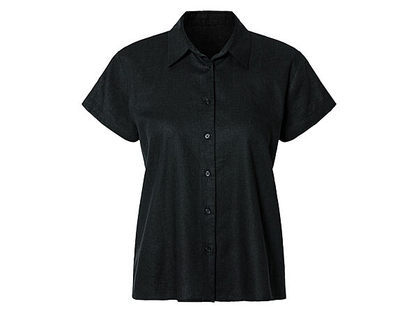 Сорочка лляна з коротким рукавом для жінки Esmara LIDL 442997 чорний