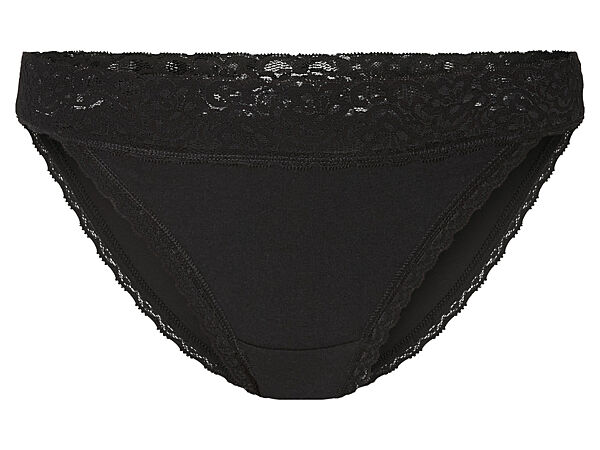 Трусики-сліп бавовняні з мереживом для жінки Esmara LYCRA 450245 чорний