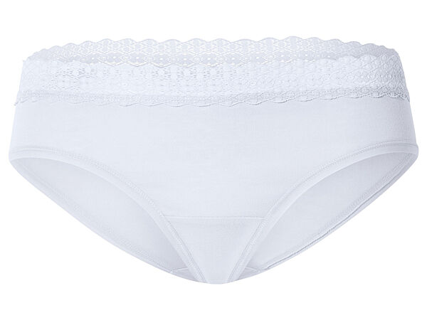 Трусики-сліп бавовняні з мереживом для жінки Esmara LYCRA 457300 білий