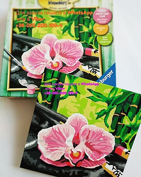 Розовый цветок картина по номерам, разрисовка, антистрес набор для рисовани