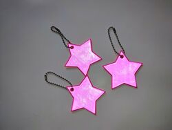 Флікер зірочка рожева срібна світловідбивач светоотражатель брелок брілок
