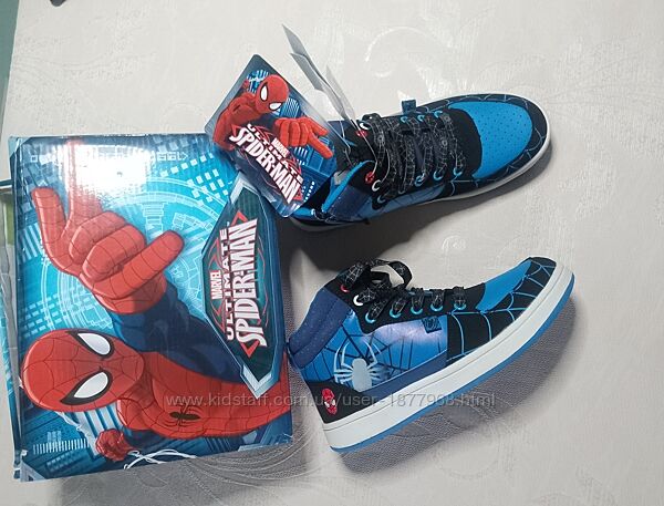 Високі кросівки marvel Spiderman 22.5 високі кеди марвел спайдермен кроси 