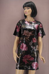 Брендовое платье с цветочным принтом new look с пайетками, uk 8/eur36, S.