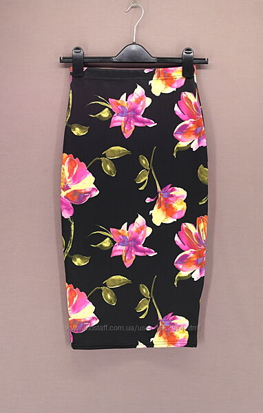 Новая облегающая юбка - карандаш Misslook с цветочным принтом, uk 8.