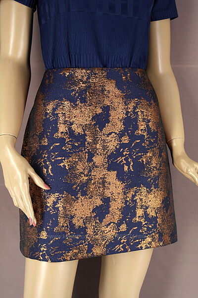 Красивая жаккардовая юбка new look с медным блеском, uk12/eur40.