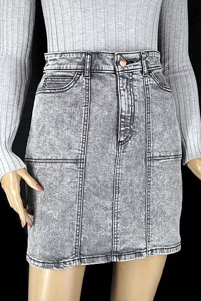 Брендовая серая джинсовая юбка tu. размер uk8.