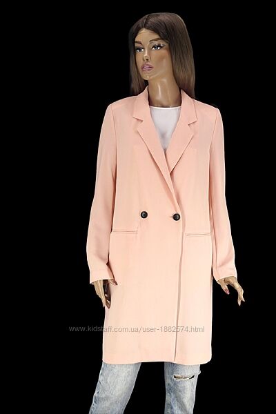 Брендовый удлиненный жакет Only персикового цвета. Размер L.
