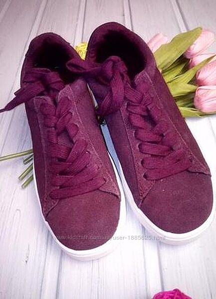 Бордові кросівки з високоякісної Натуральної замші. DIVIDED H&M- PREMIUM