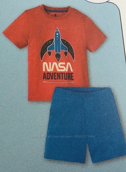 Disney. США Літня піжама, домашній комплект. Космічний ракета. червона футб