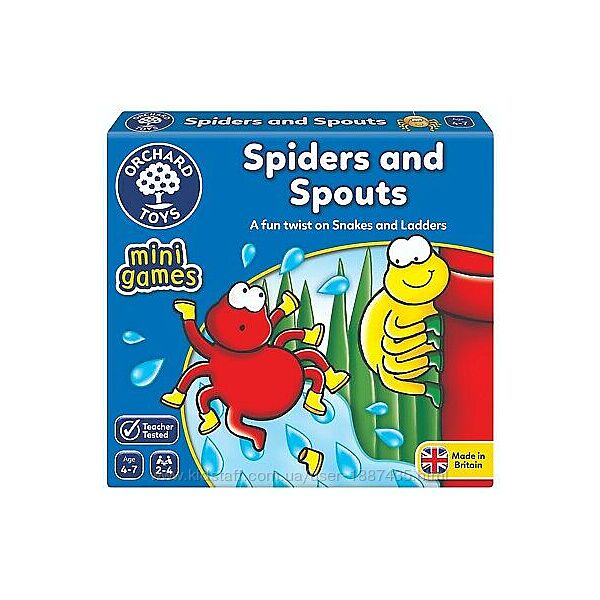 Orchard Toys SPIDERS & SPOUTS  MINI GAME, Павучки та водостічні труби